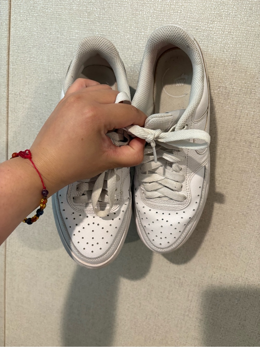 Nike Kids White Low-Top Perforated Sneakers